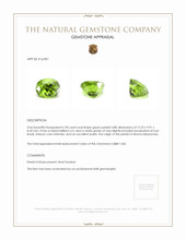 6.78 Ct. Green (Lime Green) Peridot from Burma (Myanmar) Appraisal