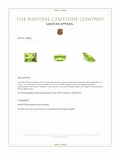 2.79 Ct. Green (Lime Green) Peridot from Burma (Myanmar) Appraisal