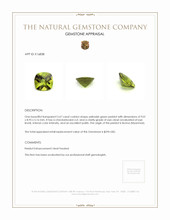 2.67 Ct. Yellowish Green Peridot from Burma (Myanmar) Appraisal