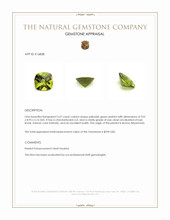 2.67 Ct. Peridot from Burma (Myanmar) Appraisal