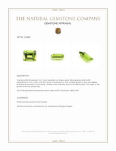 3.21 Ct. Green (Lime Green) Peridot from Burma (Myanmar) Appraisal