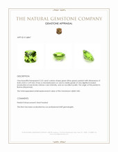 2.52 Ct. Green (Lime Green) Peridot from Burma (Myanmar) Appraisal