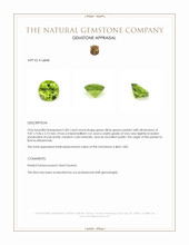 2.82 Ct. Green (Lime Green) Peridot from Burma (Myanmar) Appraisal