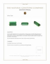 13.06 Ct. Green Tourmaline from Mozambique Appraisal