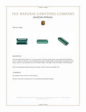 6.27 Ct. Bluish Green Tourmaline from Mozambique Appraisal