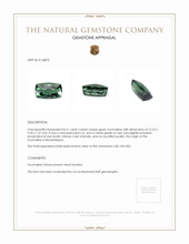 8.51 Ct. Green Tourmaline from Mozambique Appraisal