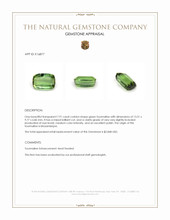 7.91 Ct. Green Tourmaline from Mozambique Appraisal