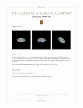 1.31 Ct. Multi Color Cabochon Crystal Opal (Jelly Opal) from Australia Appraisal
