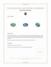 1.17 Ct. Multi Color Black Opal (Dark Opal) from Australia Appraisal