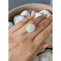 13.46 Ct. Cabochon White Opal from Australia Life Style