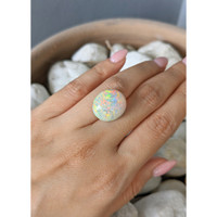 13.46 Ct. Cabochon White Opal from Australia Life Style