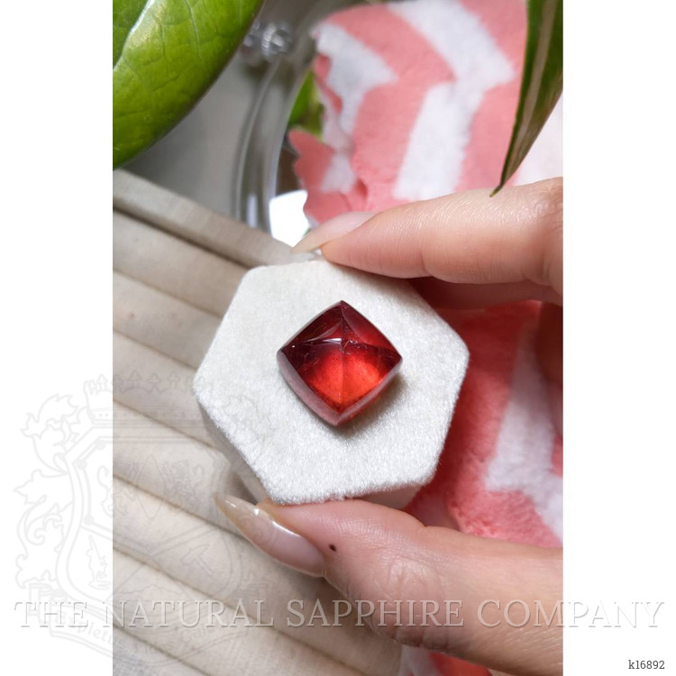 39.01 Ct. Orangish Red Cabochon Tourmaline from Africa
