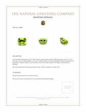 2.99 Ct. Green (Lime Green) Peridot from Pakistan Appraisal