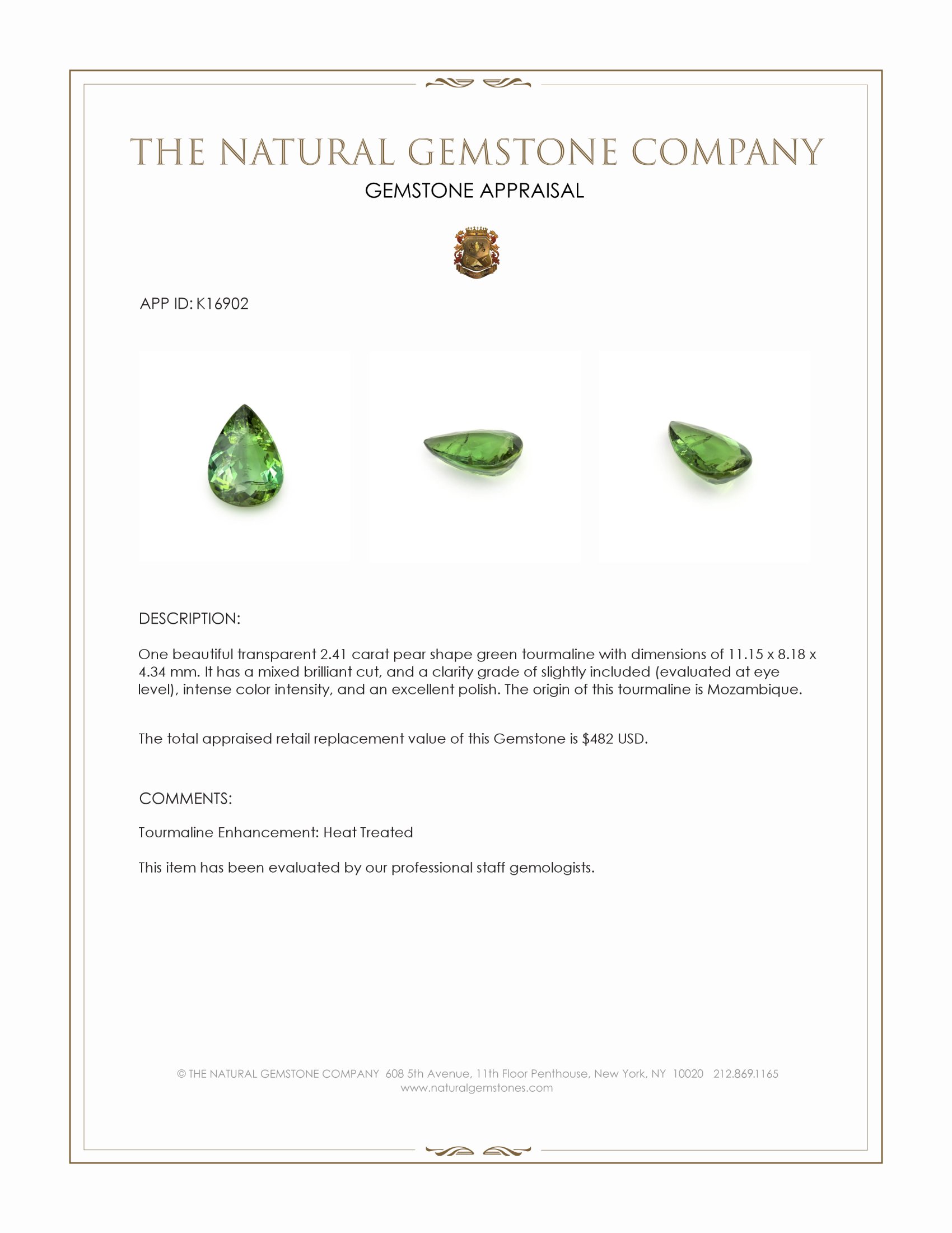 2.41 Ct. Tourmaline from Mozambique