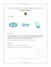 3.71 Ct. Greenish Blue Paraiba Tourmaline from Mozambique Appraisal