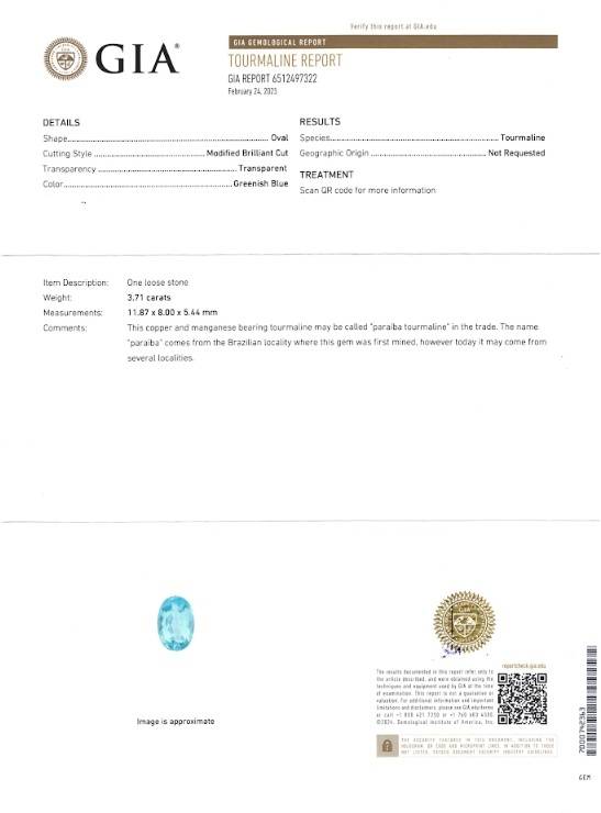 3.71 Ct. Paraiba Tourmaline from Mozambique