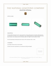 10.37 Ct. Bluish Green Tourmaline from Brazil Appraisal