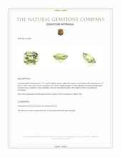 1.31 Ct. Yellowish Green Chrysoberyl from Tanzania Appraisal
