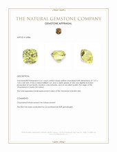 2.61 Ct. Yellow Chrysoberyl from Ceylon (Sri Lanka) Appraisal