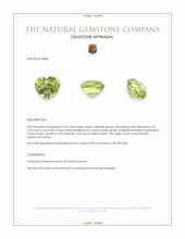 2.53 Ct. Yellowish Green Chrysoberyl from Ceylon (Sri Lanka) Appraisal