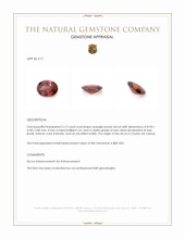 2.12 Ct. Orangish Brown Zircon from Ceylon (Sri Lanka) Appraisal
