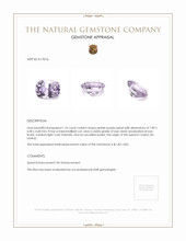 1.76 Ct. Pinkish Purple Spinel from Ceylon (Sri Lanka) Appraisal