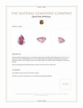 0.75 Ct. Pink Tourmaline from Ceylon (Sri Lanka) Appraisal