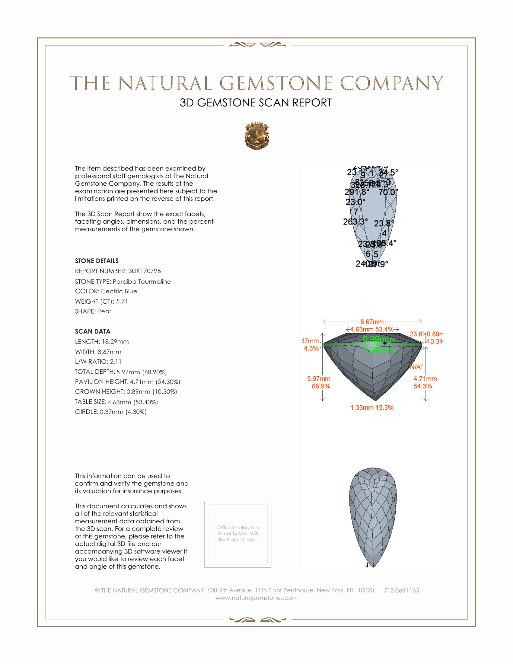 5.71 Ct. Paraiba Tourmaline from Mozambique