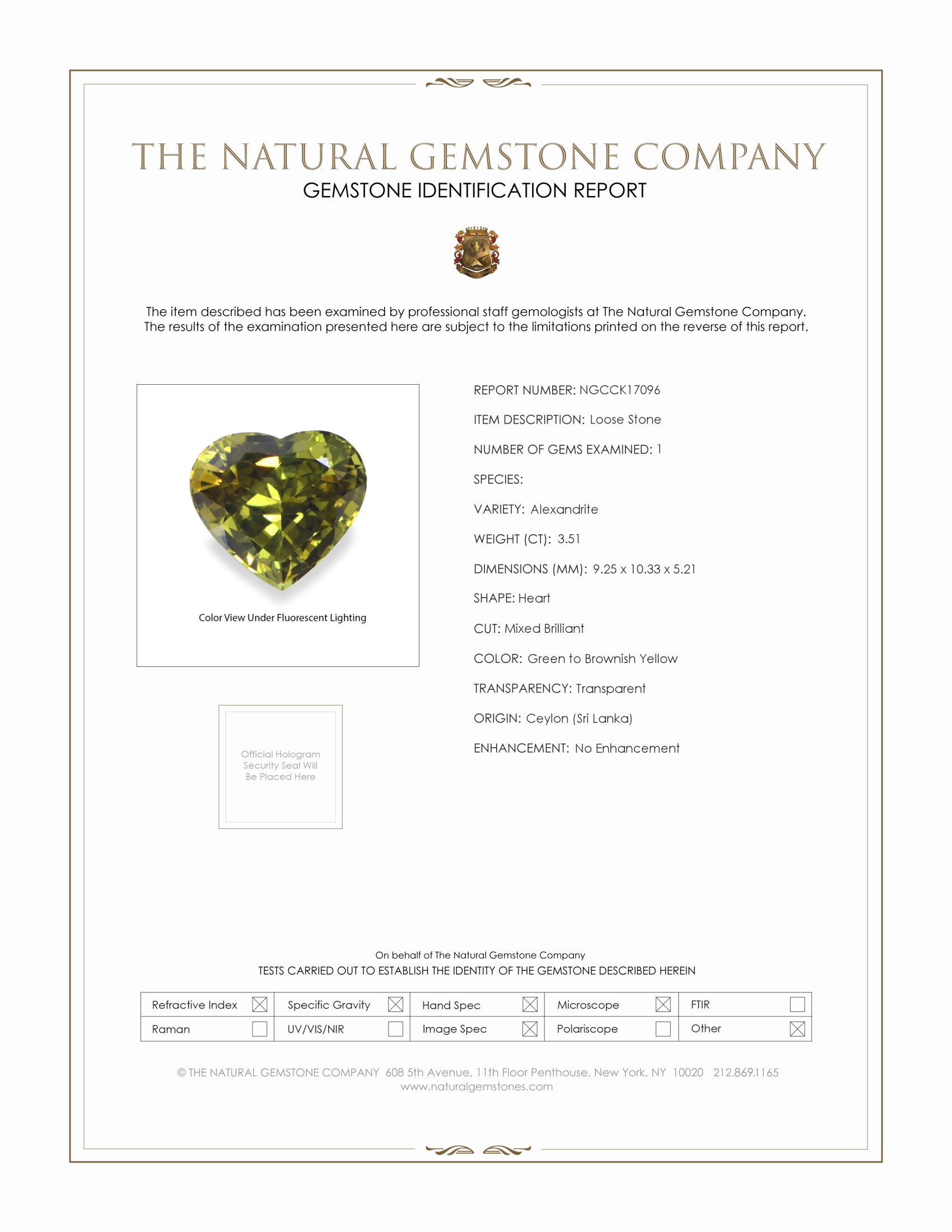 3.51 Ct. Alexandrite from Ceylon (Sri Lanka)
