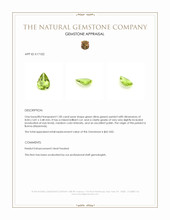 1.00 Ct. Green (Lime Green) Peridot from Burma (Myanmar) Appraisal