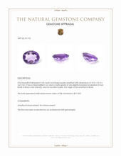 2.40 Ct. Purple Amethyst from Brazil Appraisal