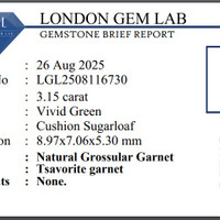 3.15 Ct. Cabochon Tsavorite Garnet from Tanzania Scan Report