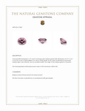 1.27 Ct. Malaya Garnet from Tanzania Appraisal