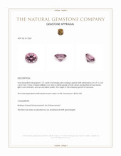 1.27 Ct. Malaya Garnet from Tanzania Appraisal