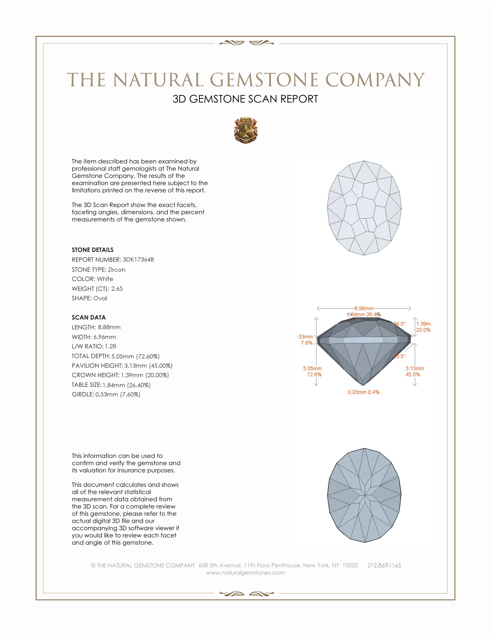 2.65 Ct. Zircon from Cambodia