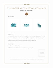 1.41 Ct. Greenish Blue Zircon from Cambodia Appraisal
