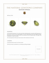 2.62 Ct. Yellowish Green Chrysoberyl from Ceylon (Sri Lanka) Appraisal