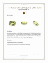 1.23 Ct. Chrysoberyl from Ceylon (Sri Lanka) Appraisal