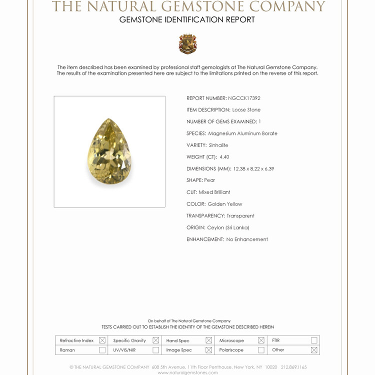 4.40 Ct. Sinhalite from Ceylon (Sri Lanka)