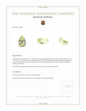 1.19 Ct. Yellowish Green Chrysoberyl from Ceylon (Sri Lanka) Appraisal