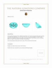 4.10 Ct. Bluish Green Paraiba Tourmaline from Mozambique Appraisal