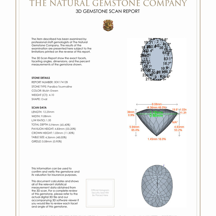 4.10 Ct. Paraiba Tourmaline from Mozambique