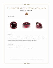 5.60 Ct. Red Garnet from Ceylon (Sri Lanka) Appraisal