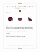 3.95 Ct. Purplish Pink Garnet from Ceylon (Sri Lanka) Appraisal