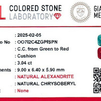 3.02 Ct. Alexandrite from Ceylon (Sri Lanka) Scan Report