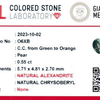 0.54 Ct. Alexandrite from Ceylon (Sri Lanka) Scan Report