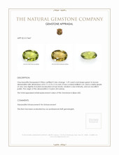 1.29 Ct. Alexandrite from Ceylon (Sri Lanka) Appraisal