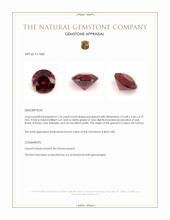 1.34 Ct. Garnet from Ceylon (Sri Lanka) Appraisal