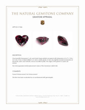 1.60 Ct. Garnet from Ceylon (Sri Lanka) Appraisal