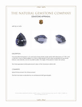 1.63 Ct. Bluish Purple Spinel from Ceylon (Sri Lanka) Appraisal